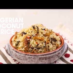 Native coconut rice with smoked fish and small.